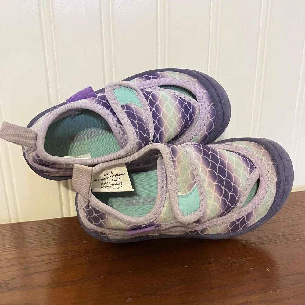 Northside Mermaid Toddler Girls Quick-Drying Water Shoe Size 6 Easy On/Off Strap